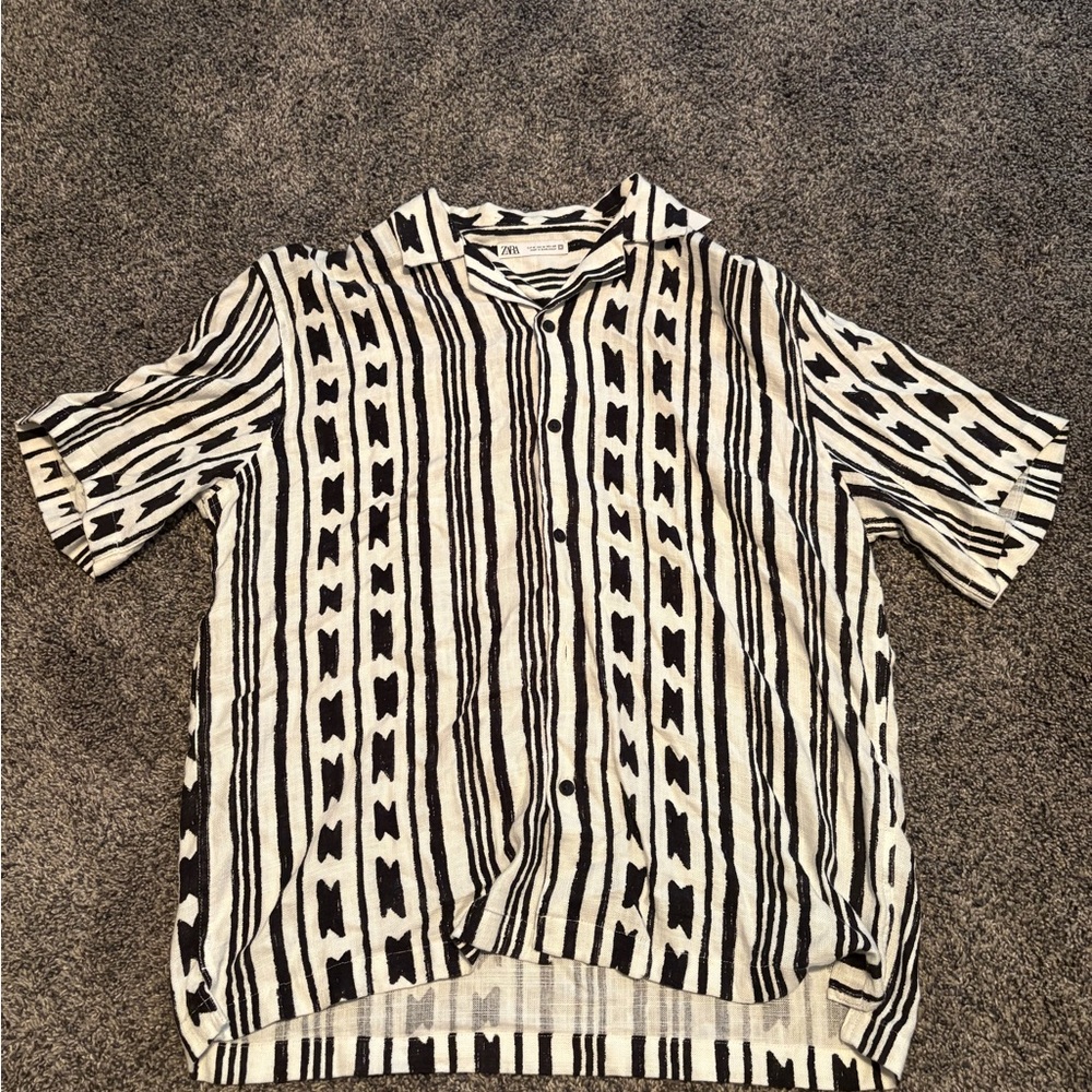 Zara Monochrome Patterned Men's Shirt